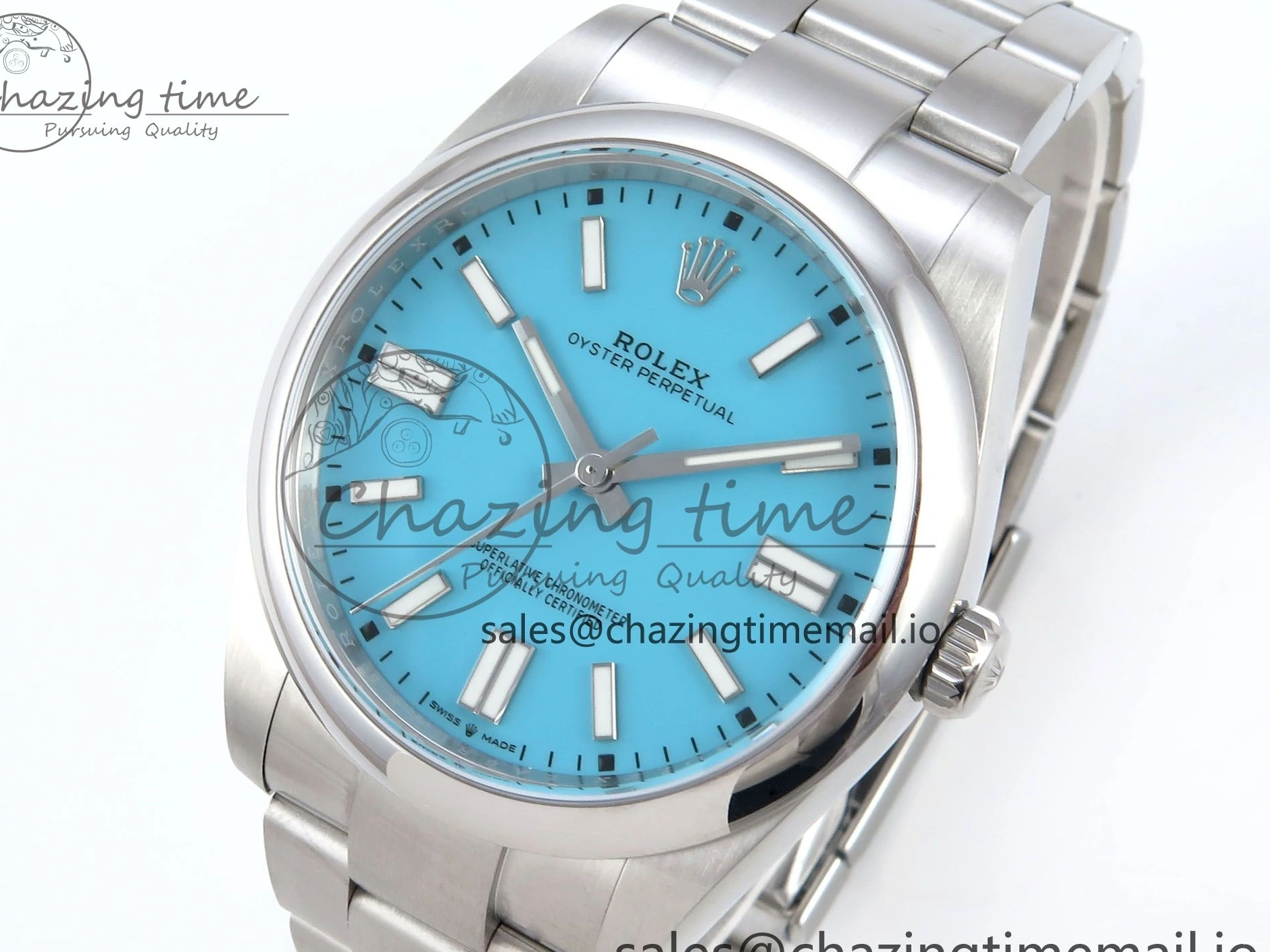 0115 Oyster Perpetual 124300 41mm EWEF Best Edition 904L Steel Tiffany Blue Dial A Upgraded 771